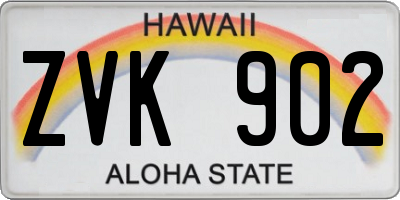 HI license plate ZVK902