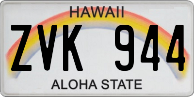 HI license plate ZVK944