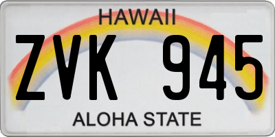 HI license plate ZVK945