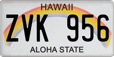 HI license plate ZVK956