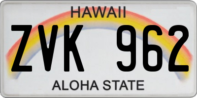 HI license plate ZVK962