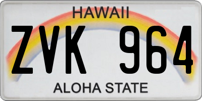 HI license plate ZVK964
