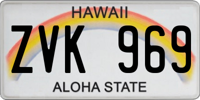 HI license plate ZVK969