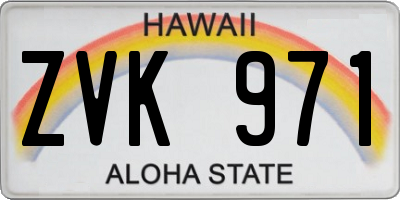HI license plate ZVK971