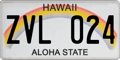 HI license plate ZVL024