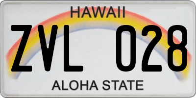 HI license plate ZVL028