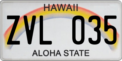 HI license plate ZVL035