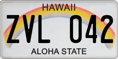 HI license plate ZVL042