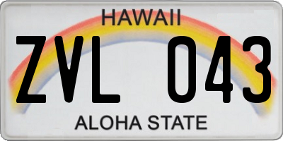 HI license plate ZVL043