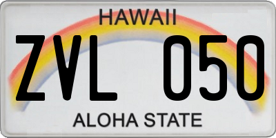 HI license plate ZVL050