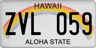 HI license plate ZVL059