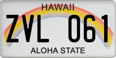 HI license plate ZVL061