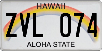 HI license plate ZVL074