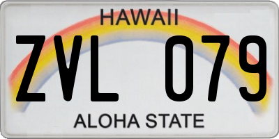 HI license plate ZVL079