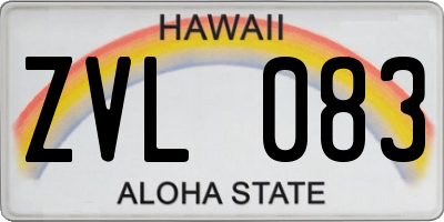 HI license plate ZVL083