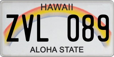 HI license plate ZVL089
