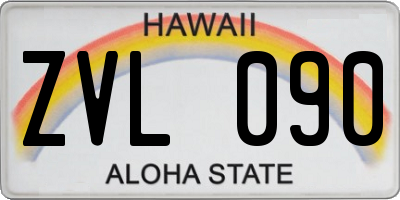 HI license plate ZVL090