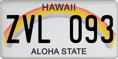 HI license plate ZVL093