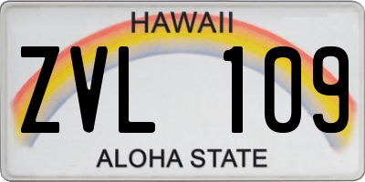 HI license plate ZVL109