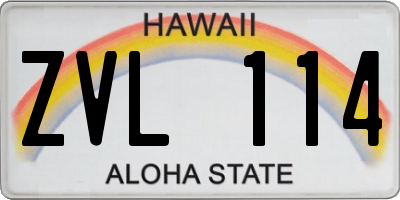 HI license plate ZVL114