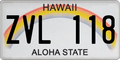 HI license plate ZVL118