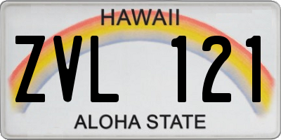 HI license plate ZVL121