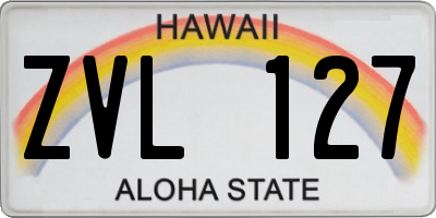 HI license plate ZVL127