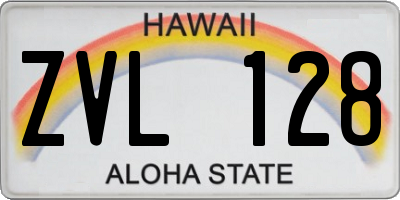 HI license plate ZVL128
