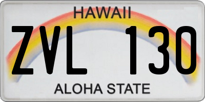 HI license plate ZVL130
