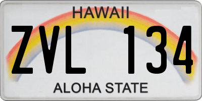 HI license plate ZVL134