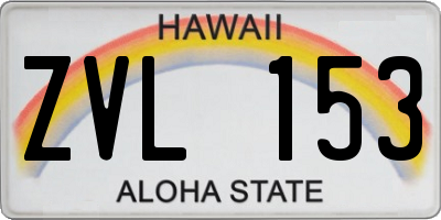HI license plate ZVL153