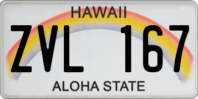 HI license plate ZVL167