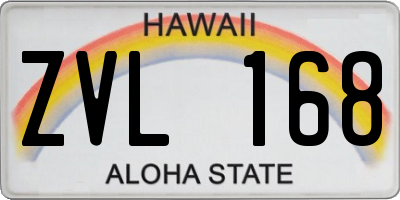 HI license plate ZVL168