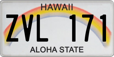 HI license plate ZVL171