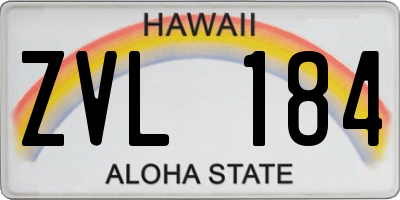 HI license plate ZVL184