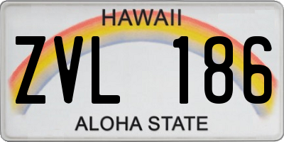 HI license plate ZVL186