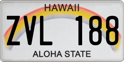 HI license plate ZVL188