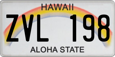 HI license plate ZVL198