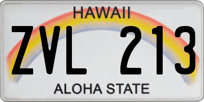 HI license plate ZVL213