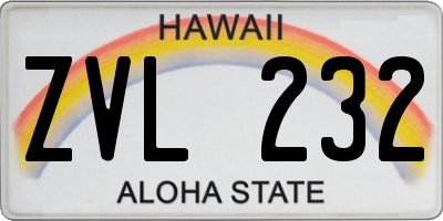 HI license plate ZVL232