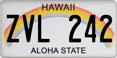 HI license plate ZVL242
