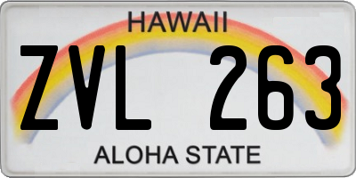 HI license plate ZVL263