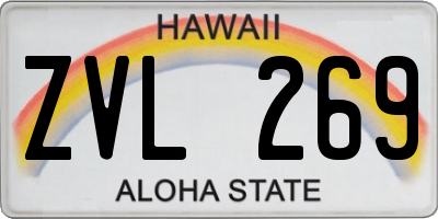 HI license plate ZVL269