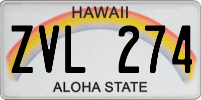 HI license plate ZVL274