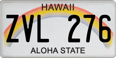 HI license plate ZVL276