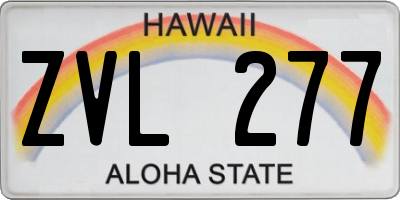 HI license plate ZVL277