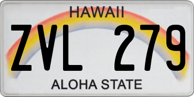 HI license plate ZVL279