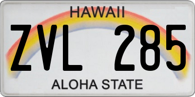 HI license plate ZVL285