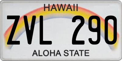 HI license plate ZVL290