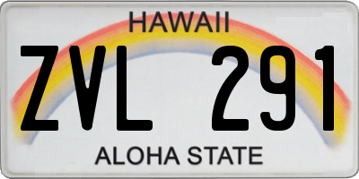HI license plate ZVL291
